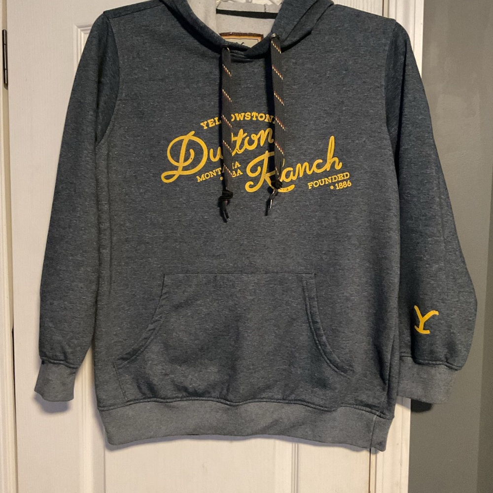 Gray Yellowstone Dutton Ranch Sweatshirt Hoodie Women’s Sz L Comfortable fit